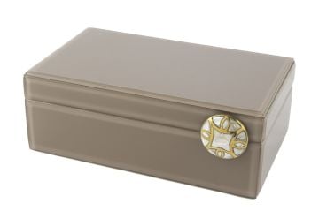 Capuccino sedefli Cam Kutu 26x17x10cm