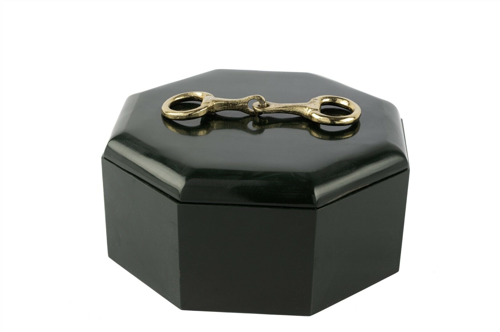 Koyu yeşil Gold Kulplu Kutu 22x22x10cm