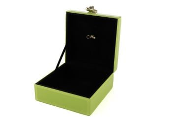 Yeşil Gold Zürafalı Cam Kutu 19x17x11cm