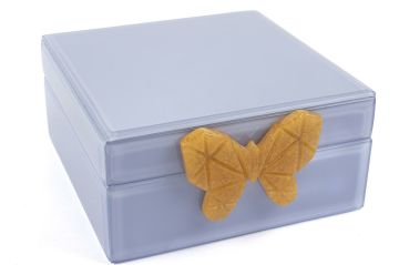 Mor Cam Takı Kutusu 17x17x8cm