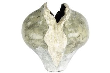 Turkuaz Doğal Doku Dekoratif Vazo 39x355cm