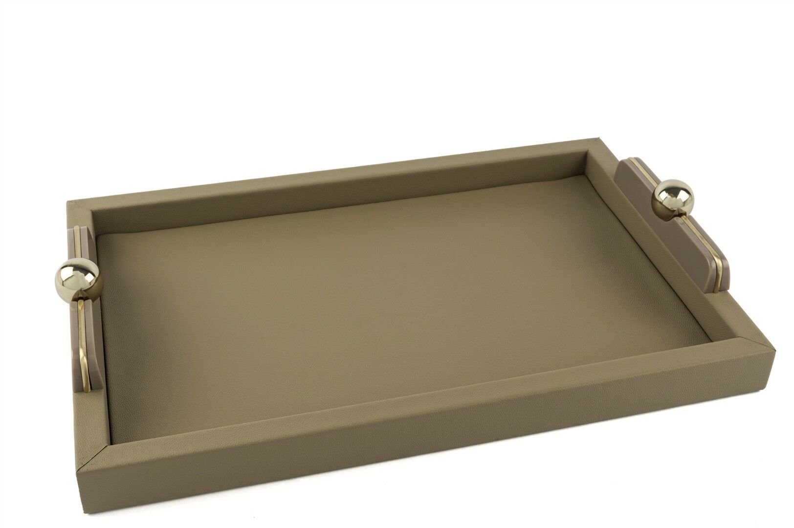 Rex Caramel deri Gold Kulplu Dik Tepsi 45x20x8cm