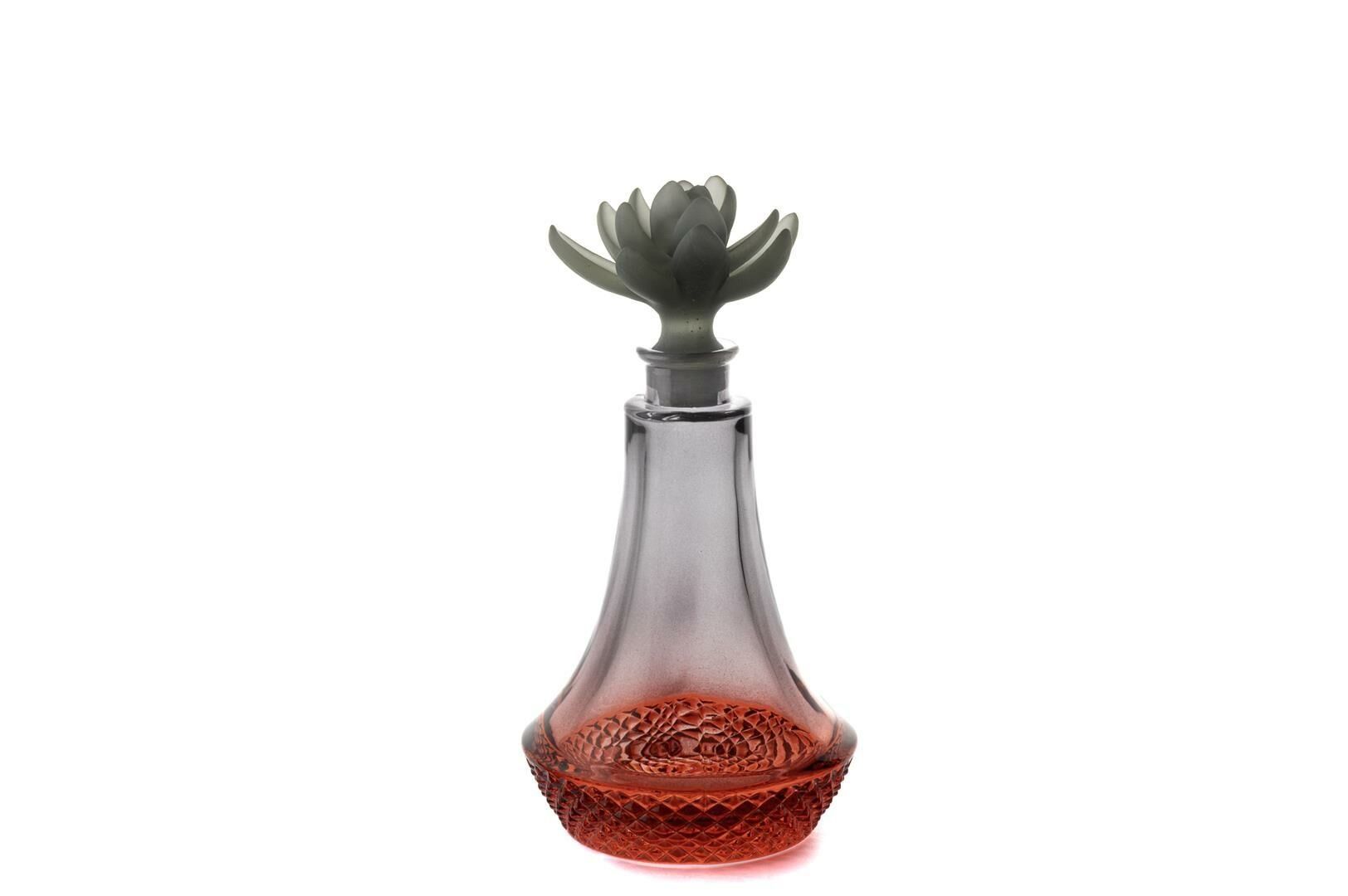 Kırmızı Gri Cam Şişe 21cm 305ml