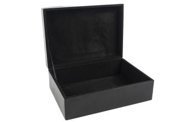 Siyah Beyaz Deri Takı Kutusu 22x30x11cm