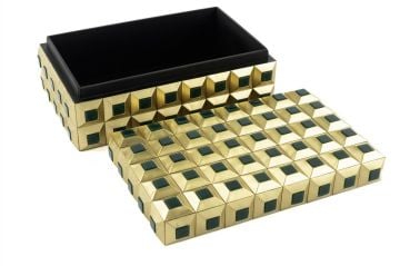 Gold Yeşil Taşlı Kutu 22x14x8cm