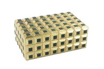 Gold Yeşil Taşlı Kutu 22x14x8cm