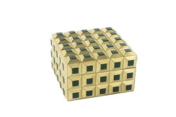 Gold Yeşil Taşlı Kutu 14x14x8