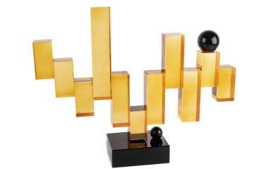 Amber Siyah Cam Dekor Obje 44x10x35cm