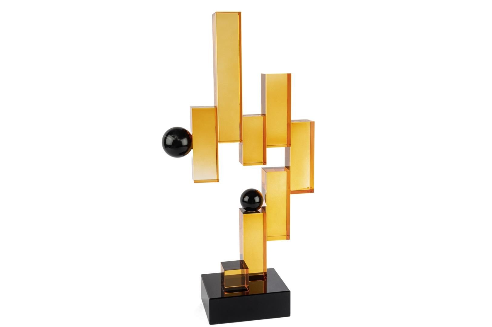 Amber Siyah Cam Dekor Obje 25x10x48cm