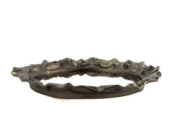 Bronz Kahve Camlı Tepsi 50x6cm