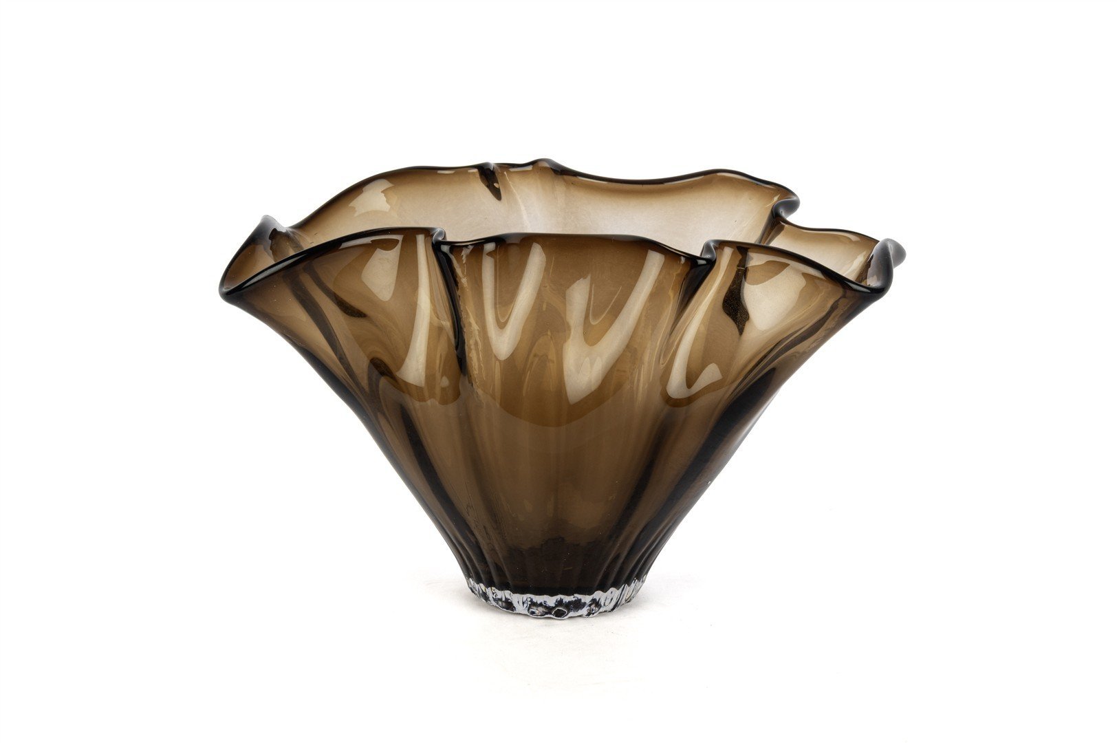 Kahve Vİntage Cam Dek Kase 19x35x22cm