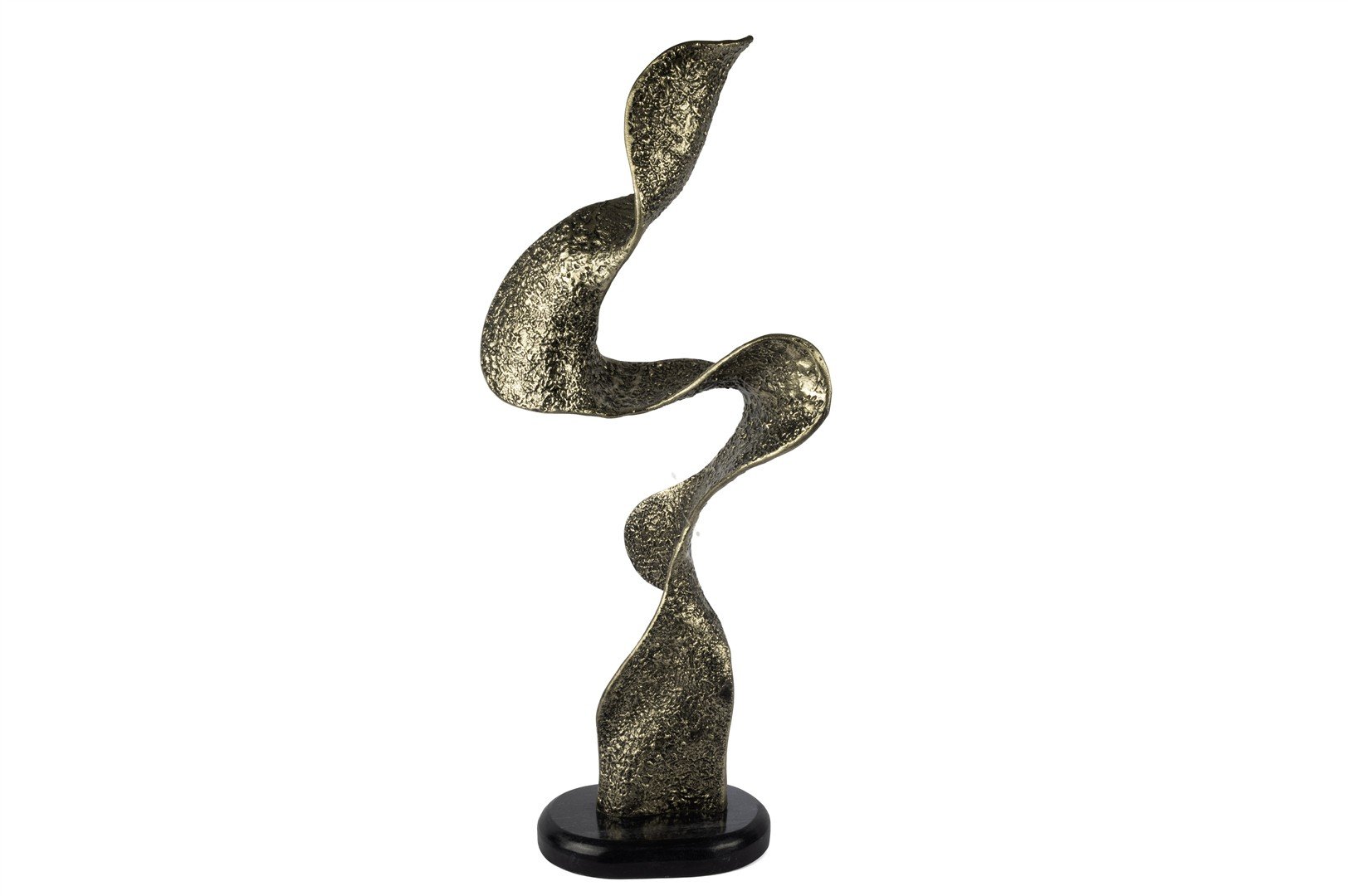 Antik Bronz Siyah Granit Dalga Obje 30x62cm