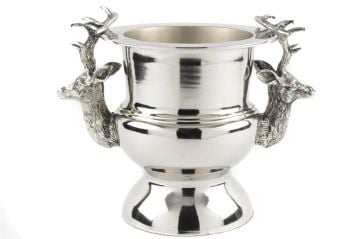 Gümüş Geyikli Şampanya Kovası 25x25x28cm