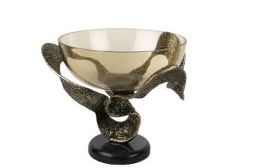 Antik Bronz Siyah Ayaklı Dek Kase26x30cm