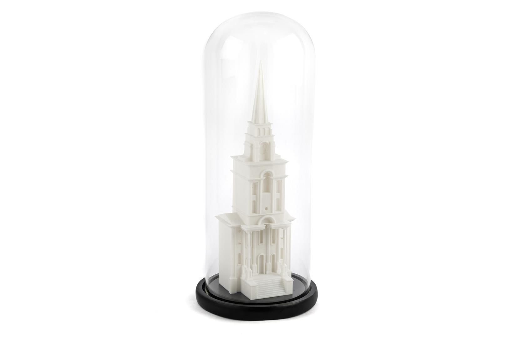 Beyaz Tower Dek Cam Fanus 18x40cm