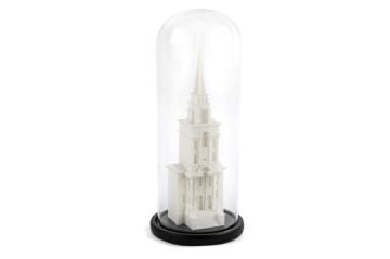 Beyaz Tower Dek Cam Fanus 18x40cm