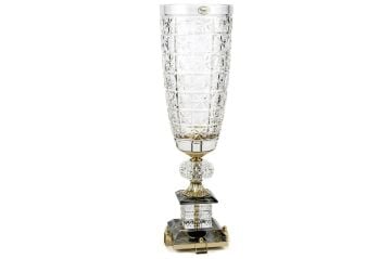 Clear Gold Ayaklı Kristal Vazo 15x15x51cm
