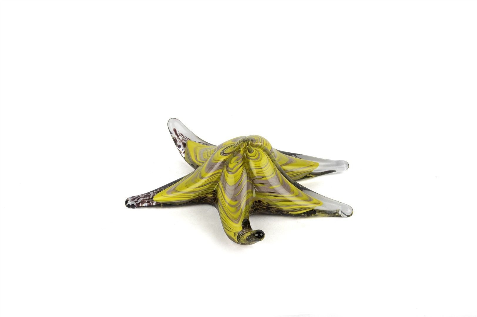 Sarı Kahve Deniz Yıldızı Cam Dekoratif 18cm