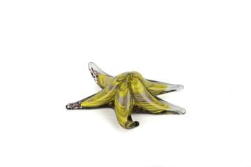 Sarı Kahve Deniz Yıldızı Cam Dekoratif 18cm