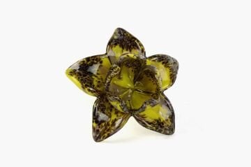 Sarı Kahve Çiçek Cam Dek 12x15cm