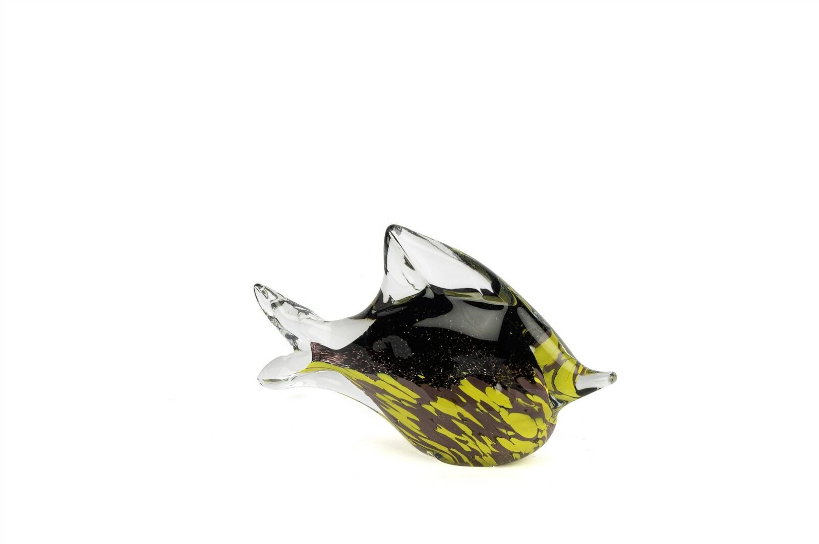 Sarı Siyah Balık Cam Dek 22x13cm