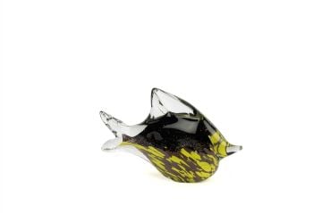 Sarı Siyah Balık Cam Dek 22x13cm