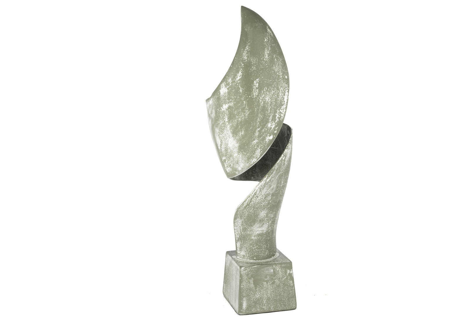 Yeşil Eskitme Spiral Heykel 16x52cm