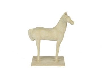 Horse Krem Alçı Dek Obje 18x23cm