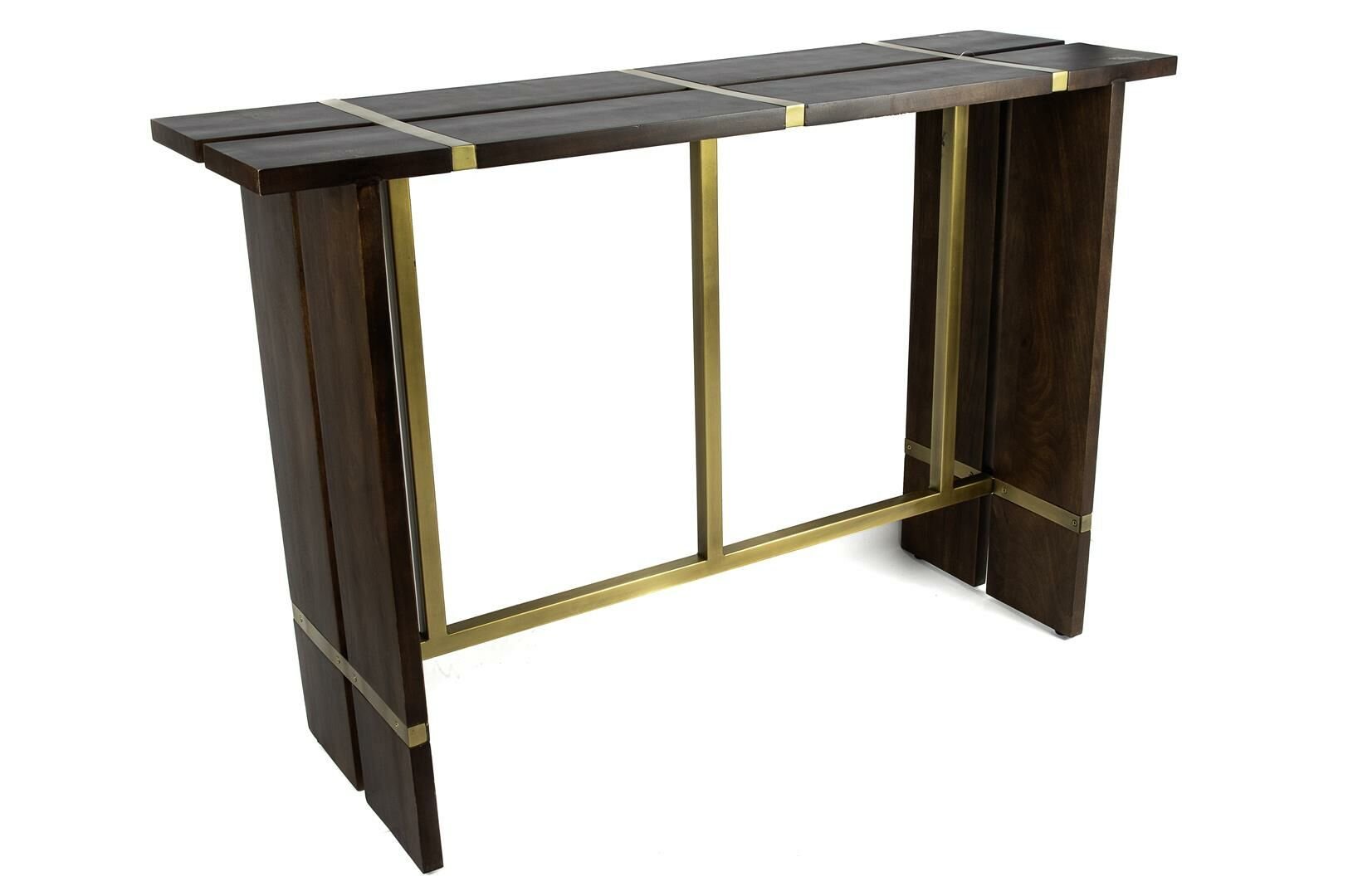 Kahve Ahşap Gold Konsol 119x37x80cm