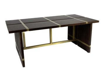 Kahve Ahşap Gold Sehpa 112x60x44cm