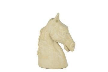 Krem Alçı Dek At Kafası 15x22cm