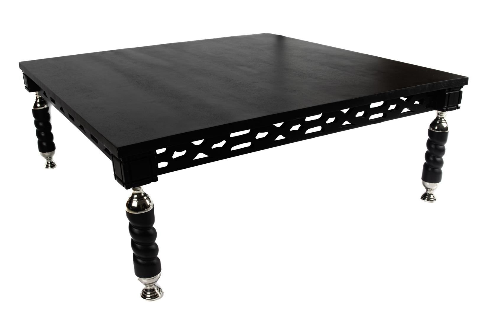 Siyah Ahşap Metalli Sehpa 110x43cm