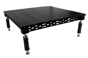 Siyah Ahşap Metalli Sehpa 110x43cm