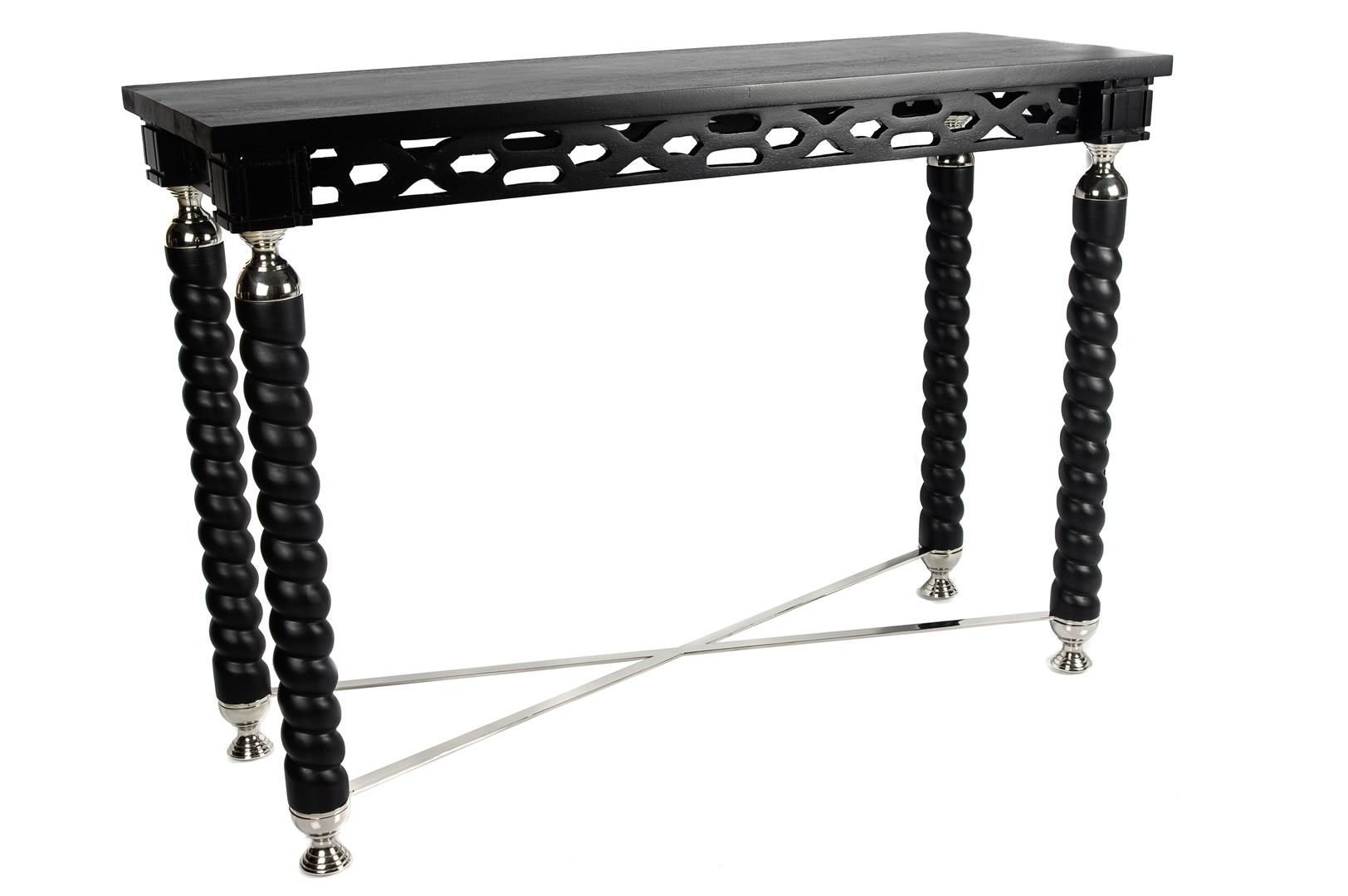 Siyah Ahşap Metalli Konsol 112x41x80cm