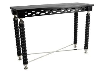 Siyah Ahşap Metalli Konsol 112x41x80cm