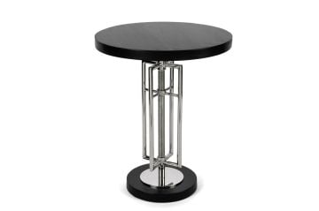 Siyah Ahşap Gold Köşe Sehpa 36x45cm