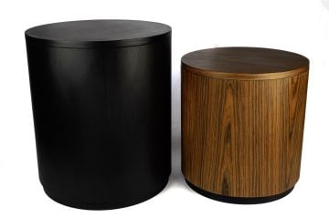 2li Siyah 46x53cm Kahve 41x43cm Ahşap Sandıklı Sehpa