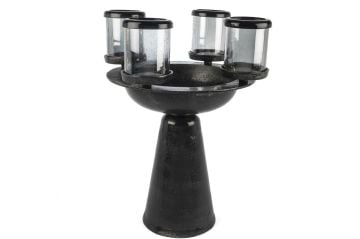 Siyah 4lü Cam Mumluk 46x58cm