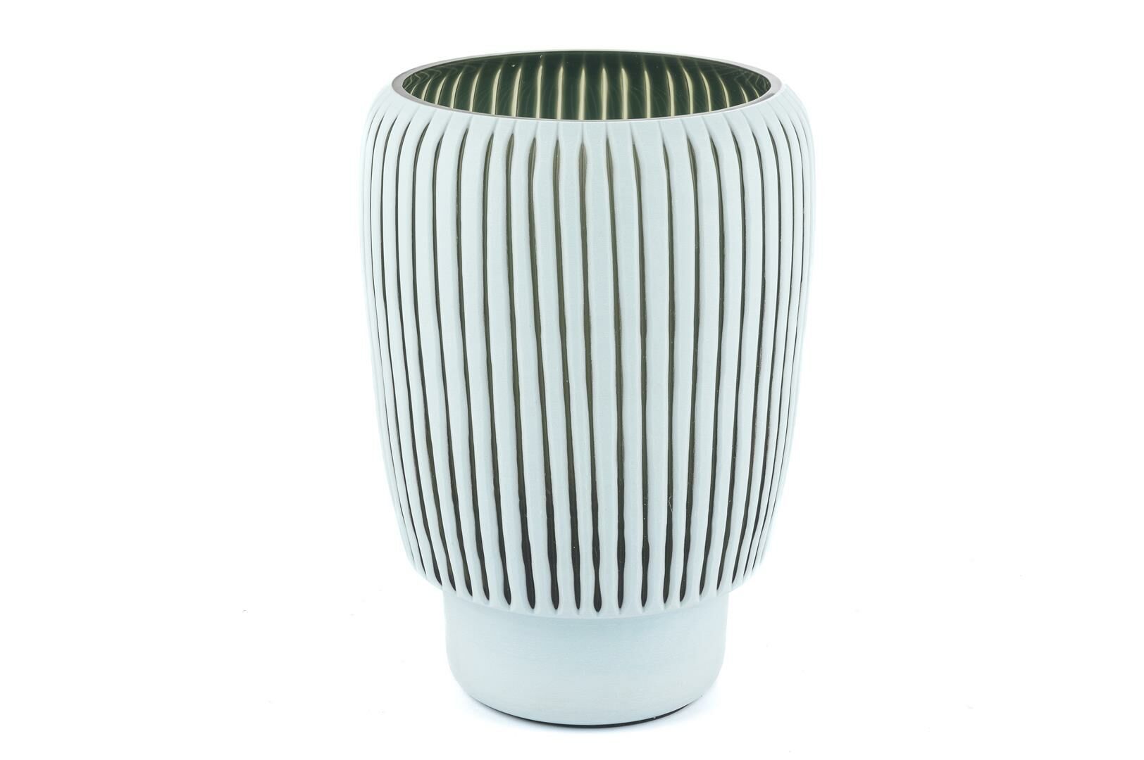 Mavi Çizgili Cam Vazo 23x33cm