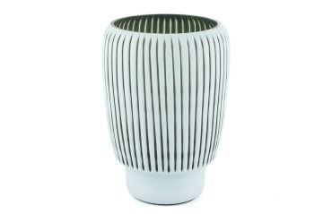 Mavi Çizgili Cam Vazo 23x33cm