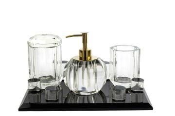 Siyah Clear 4 Parça Banyo Seti 30x21cm