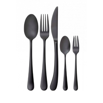 Settimocielo Satin Black 30 Parça Çatal Kaşık Bıçak Seti