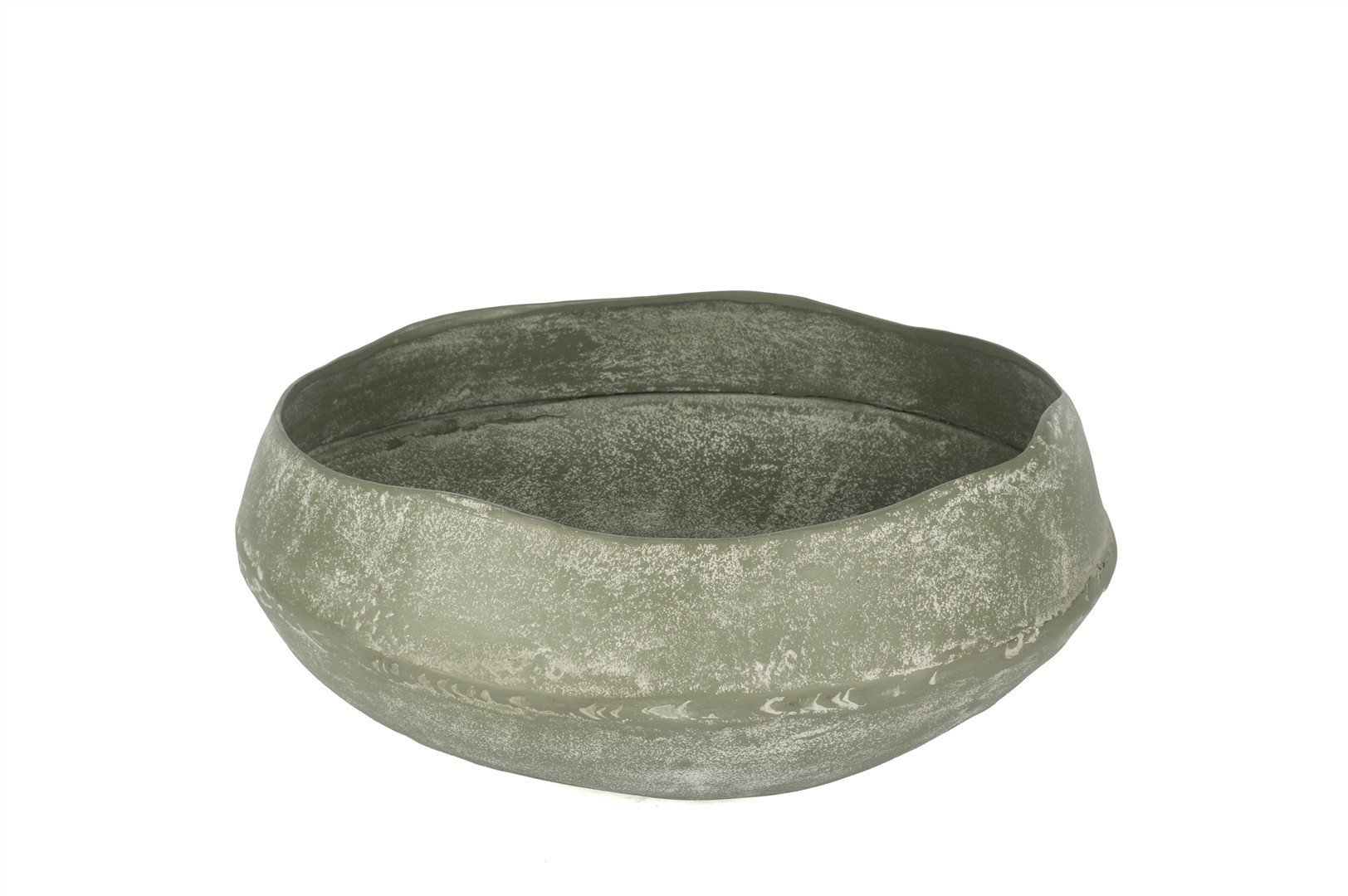 Yeşil Eskitme Dek Kase 34x16cm