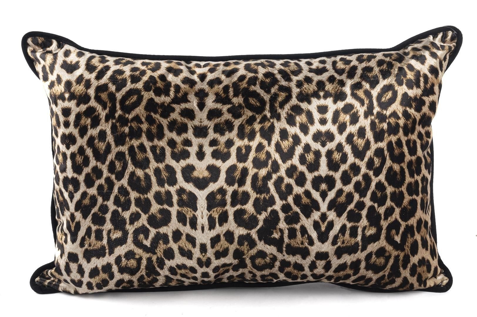 Siyah Leopar Kadife 40x60 Yastık