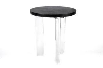 Siyah Ahşap Clear Ayaklı Sehpa 40x46cm