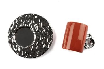 Lalin Silver 3 Renkli Asorti Silver 6lı Kahve Fincanı Seti 90cc