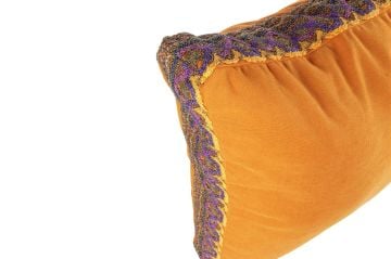 Alexa Turuncu Bordürlü 50x50 Yastık Kırlent