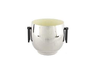 Silver Mat Siyah kulplu Şampanya Kovası 25x20x20cm