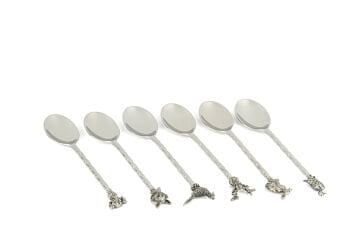 Silver 6lı Hayvan Figürlü Çay Kaşığı