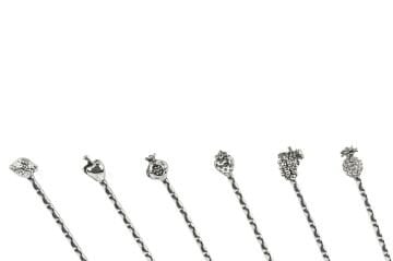 Silver 6lı Meyve Figürlü Çay Kaşığı